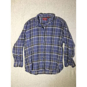 Mens West Creek America Shirt Size XL Blue Plaid Outdoor Camping Basic Casual